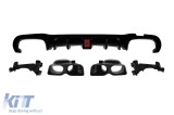 Difuzor tip Brabus cu capete negre potrivit pentru bara spate A Design la Mercedes E-Class W213 2017-2020, lac negru -oo--oo- Performance AutoTuning