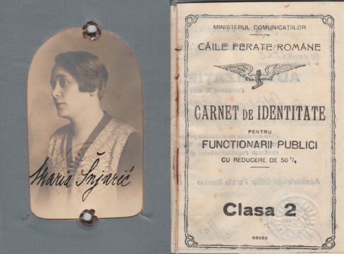 1927-1930 Carnet de identitate CFR pentru functionari publici