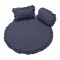 Set covoras impermeabil cu volan + 2 perne SomnArt, din in, Albastru Relax KipRoom