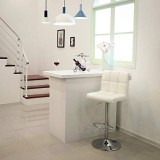 Cumpara ieftin Set 2 scaune de bar, Songmics, Alb, 38x44.5x(95-115) cm