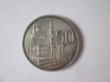 Moneda Belgia 50 Francs 1958 Argint 12.52g, 30mm