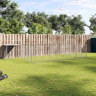vidaXL Padoc pentru c&amp;acirc;ini, argintiu, 15,73 m&amp;sup2;, oțel 3082221 foto