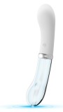 Vibrator Punctul G, 10 Moduri Vibratii, USB, LED, Sticla/Silicon, Alb, 18 cm, Orion