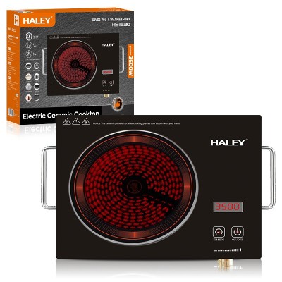 Plita cu Inductie HALEY 3500W, Geam Cristal Negru, Timer, Control Tactil, Oprire Automata foto