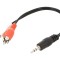 Cablu Jack 3.5 mm Stereo tata - 2x RCA tata 0.2m negru PVC GEMBIRD CCA-458/0.2