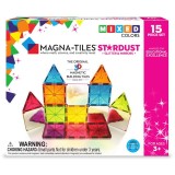 Cumpara ieftin Magna-Tiles Stardust 15 piese cu Sclipici si Oglinzi, Set constructie magnetice translucide, Joc educativ STEM 3+