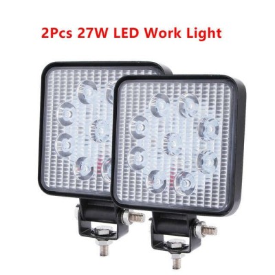 Set 2 x Proiector LED Auto Offroad 27W12V-24V, 1980 Lumeni, Patrat foto