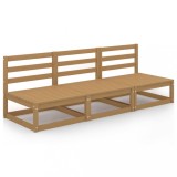 Canapea gradina 3 locuri vidaXL, lemn masiv pin, maro miere, 70x70x67cm, modulara