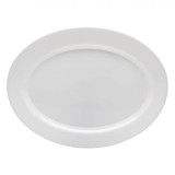 Platou Oval Opal, Alb, 30.4x22.7x2.5 cm, Potrivit pentru Mașina de Spălat Vase și Cuptorul cu Microunde, Oem