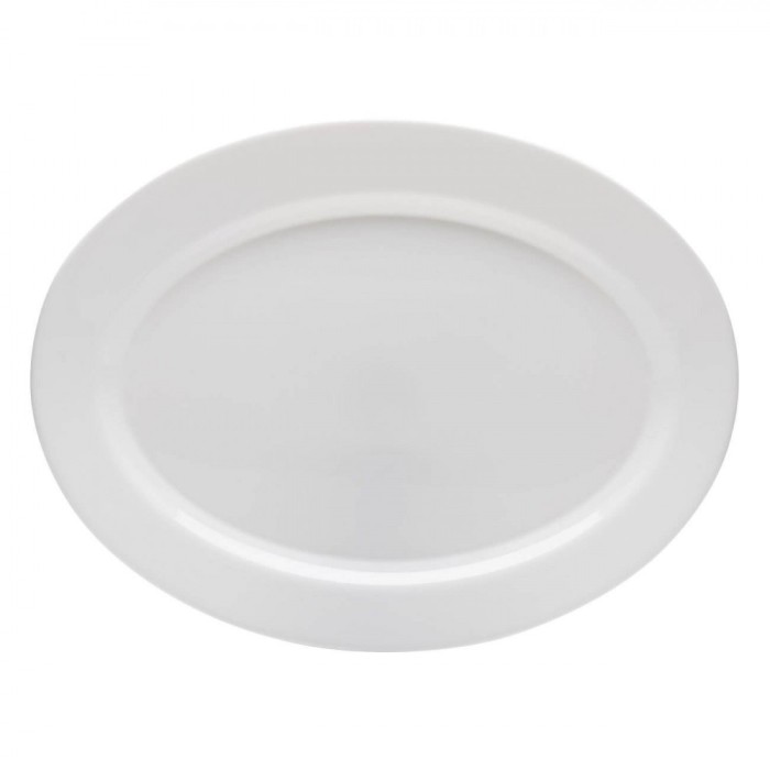 Platou Oval Opal, Alb, 30.4x22.7x2.5 cm, Potrivit pentru Mașina de Spălat Vase și Cuptorul cu Microunde