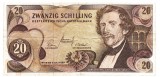 Austria 20 Schilling 1967, Seria 101735, Bancnota din Europa