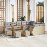 VidaXL Set de canapele pentru grădină 13 pcs Bej poliratan