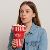 Pahar Multi-funcțional Roșu cu 3 Compartimente pentru Snack-uri, CMCLASS