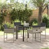 VidaXL Set de masă pentru grădină 5 pcs Gri deschis Rattan poli 3380024