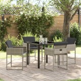 VidaXL Set de masă pentru grădină 5 pcs Gri deschis Rattan poli