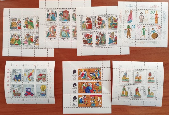GERMANIA-DDR-&#039;&#039;POVESTI SI BASME pt COPII&#039;-7 BLOCURI-MNH nestamp.