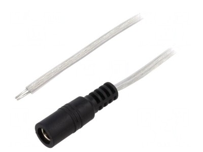 Cablu Alimentare Transparent 2x0,5mm2 5,5/2,1 Soclu Drept foto