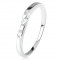 Verighetă strălucitoare cu zirconiu transparent, braţe curbate, argint 925 - Marime inel: 59