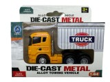 Macheta Camion Die-Cast metalic galben - scara 1:64
