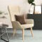 Scaun de relaxare, crem, material textil - 2