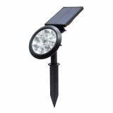 Lampa solara pentru gradina, Verk Group, 9 x LED 5050 RGBW, 5.5 V, 7 culori, unghi reglabil, 12.5x42 cm