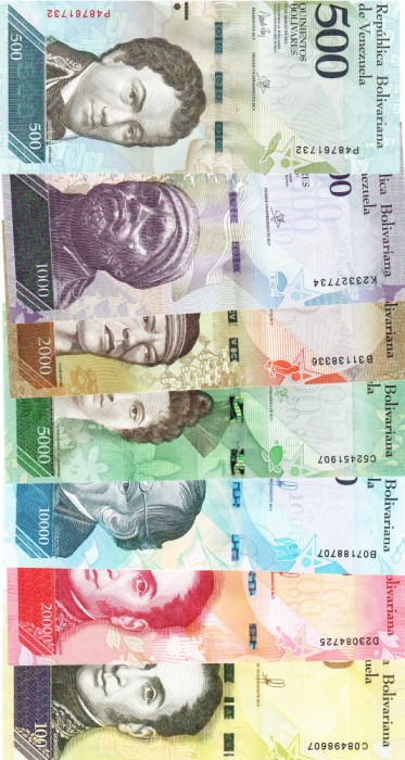 Venezuela Set 500-100 000 2016-2017 UNC