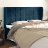 vidaXL Tăblie pat cu urechi albastru &icirc;nchis 163x23x118/128 cm catifea 3118014