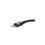 Baseus Lightning Cafule Cablu de date și &icirc;ncărcare pentru iPhone 2.4A 1m gri negru (CALKLF-BG1)