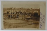 BRAILA , POD PESTE DUNARE SI CLADIRI PE CHEI , FOTOGRAFIE FORMAT CARTE POSTALA , 1918