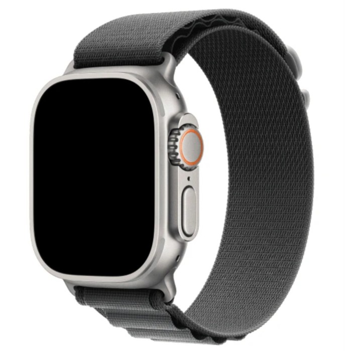 Curea smartwatch, THD, Alpine Loop, pentru Apple Watch Ultra2 49 mm, Apple Watch 46 mm seria 10, marime universala, catarama gri, Gri Ciment