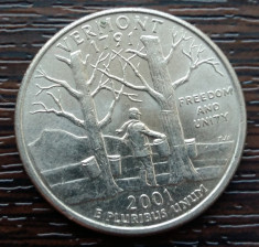 (M2384) MONEDA SUA - QUARTER DOLLAR 2001, LIT. P - VERMONT foto