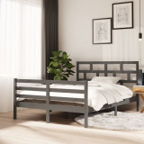 VidaXL Cadru de pat, gri, 140x200 cm, lemn masiv de pin