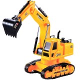 Excavator interactiv de jucarie cu telecomanda, galben, 36x22 cm