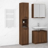 vidaXL Dulap de baie, stejar maro, 32x34x188,5 cm, lemn prelucrat