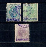 1896 - Posta Romana in Constantinopole, supratipar violet, serie stampilata