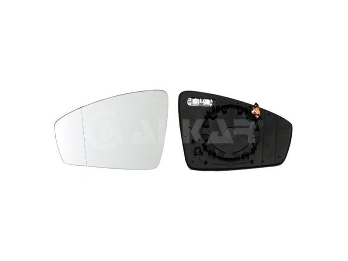 Geam oglinda exterioara cu suport fixare Volkswagen Tiguan, 05.2016-, Stanga, incalzita; geam asferic; cromat; KMYY01, View Max