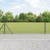 VidaXL Gard din s&acirc;rmă sudată cu 13 st&acirc;lpi cu flanșe Gri 0.4x100 m Oțel