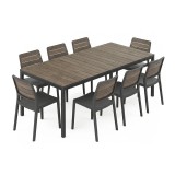 Porto Nova 200 8+1 set de mobilier de grădină nuc-grafit