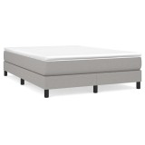Cumpara ieftin Cadru de pat cu arcuri, gri deschis, 140x200 cm, textil