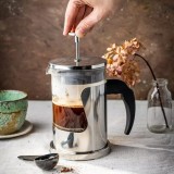 Infuzor pentru ceai si cafea, ceainic 800 ml, pahar sticla, inox, Kinghoff