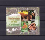 Coliță / Bloc 4 Timbre Antigua &amp; Barbuda 2007 - Tematica Ciuperci (Mushrooms of the Caribbean) - MNH -GB