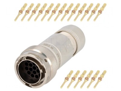 Conector circular RT360 mufă tată crimpat 19 pini foto