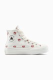 Converse teniși Chuck Taylor All Star Lift culoarea alb, A13659C