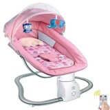 Cumpara ieftin Leagan Electric 3 in 1 pentru Bebelusi WePro Store cu Bluetooth si Unitate USB, 12 Melodii cu control de Volum, Telecomanda, Saltea Lavabila, Jucarii,