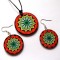 set colier si cercei lemn mandala 39567
