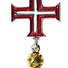 Pandantiv cu lantisor, Cavalerii templieri - Crucea din Tomar, placat cu