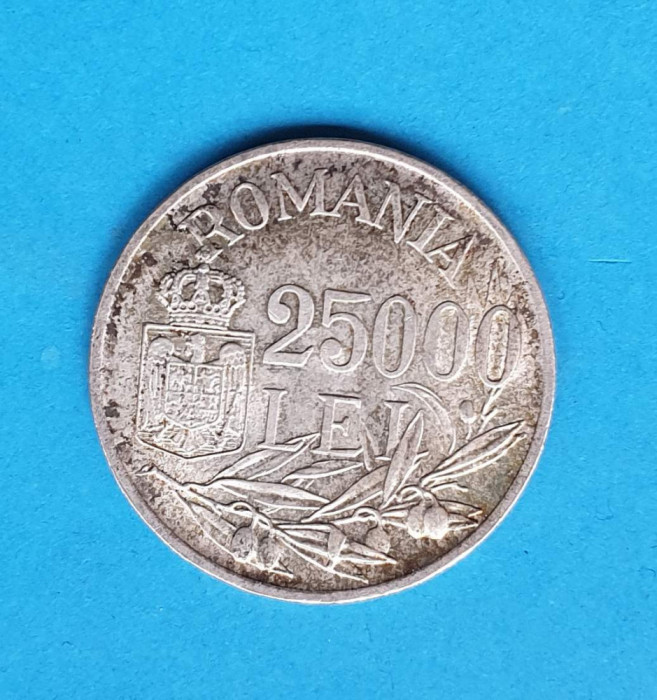 Moneda din argint 25000 Lei 1946 cu Regele Mihai piesa superba stare foarte buna