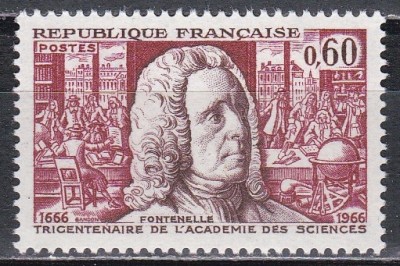 Franta 1966 - A 300-a aniversare a Academiei de Științe, MNH foto