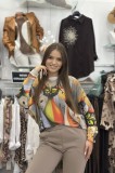 Bluza dama cu maneci tip fluture cu imprimeu pisici