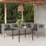 Set mobilier de gradina cu perne, 2 piese, gri, poliratan GartenMobel Dekor, vidaXL